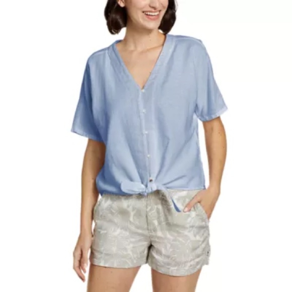 Eddie Bauer Linen Tie-Up Top